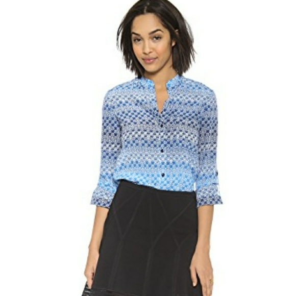 Diane Von Furstenberg Tops - Diane Von Furstenberg Morrocan Blue Gilmore Blouse
